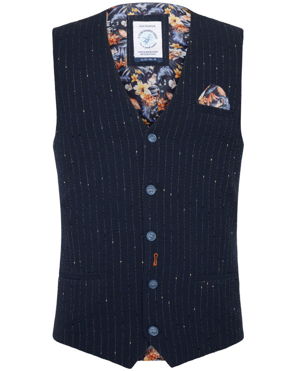 Seersucker Waistcoat - Navy